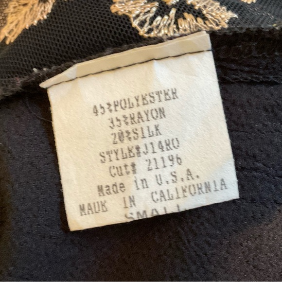 Spencer Alexis Small Asian Inspired Poly/Rayon/Silk Sheer Lacy Kimono Jacket - Picture 3 of 13